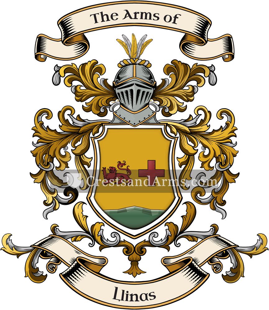 The Llinas coat of arms, drawn from the recorded blazon