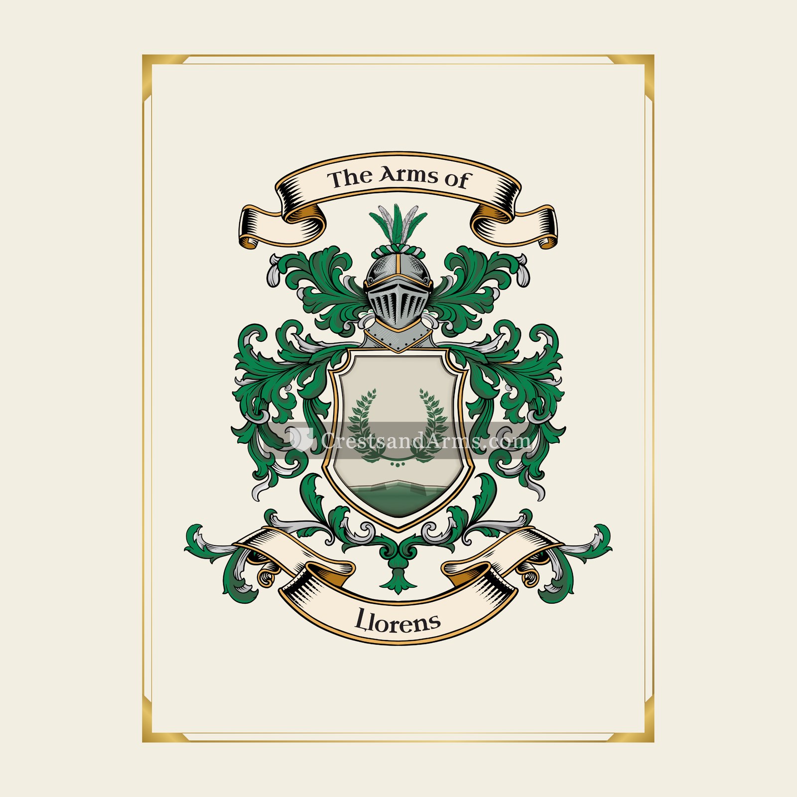 With gold border