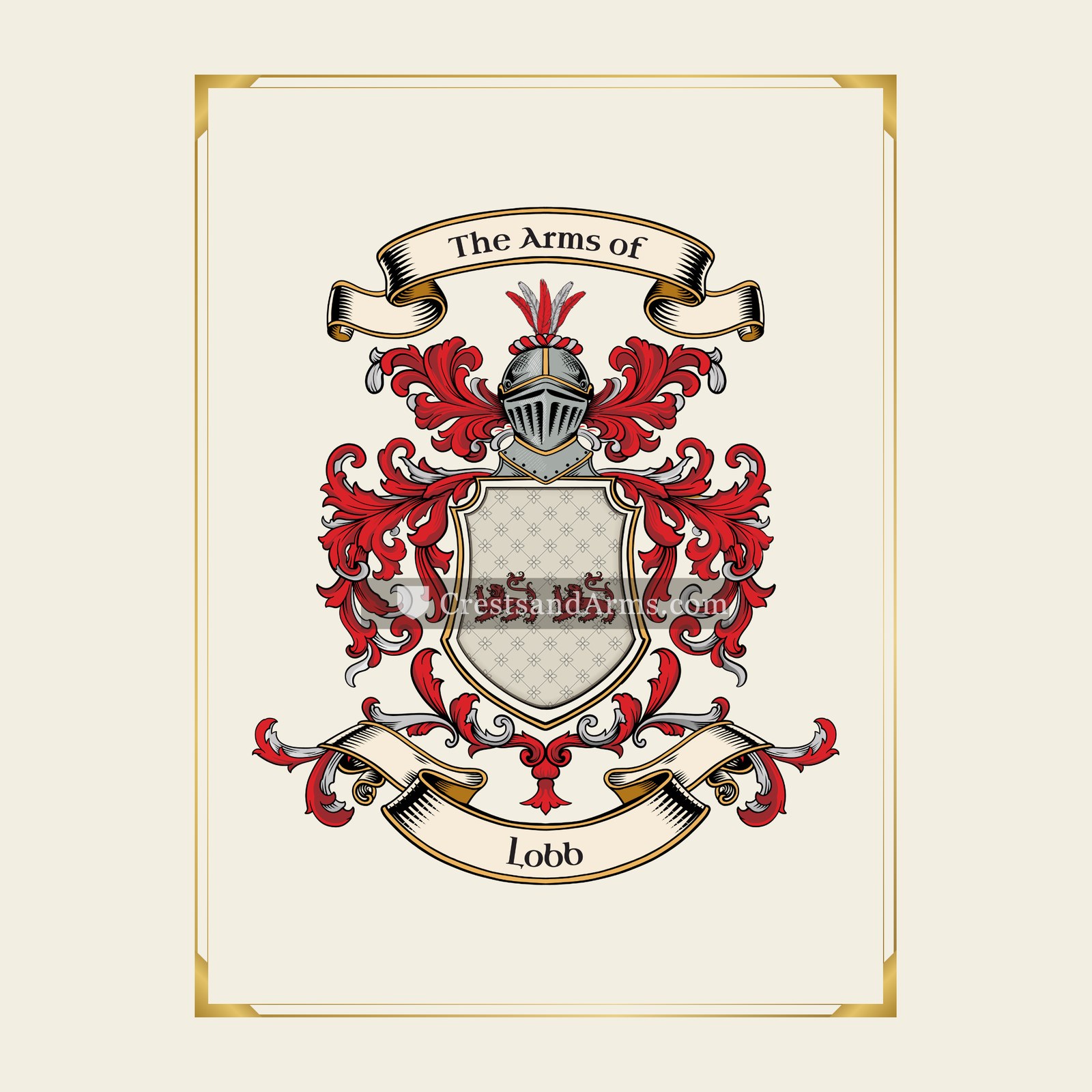 With gold border