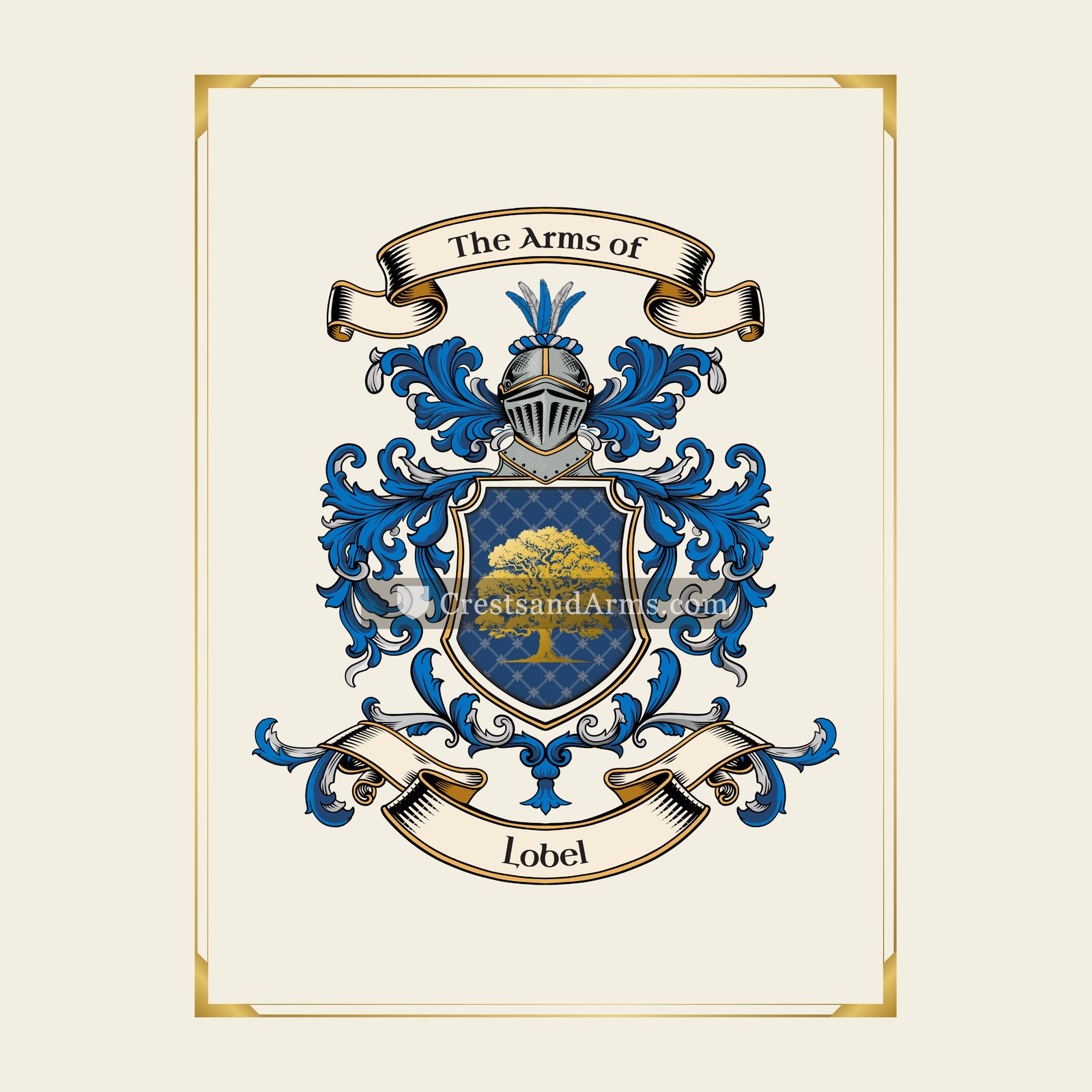 With gold border