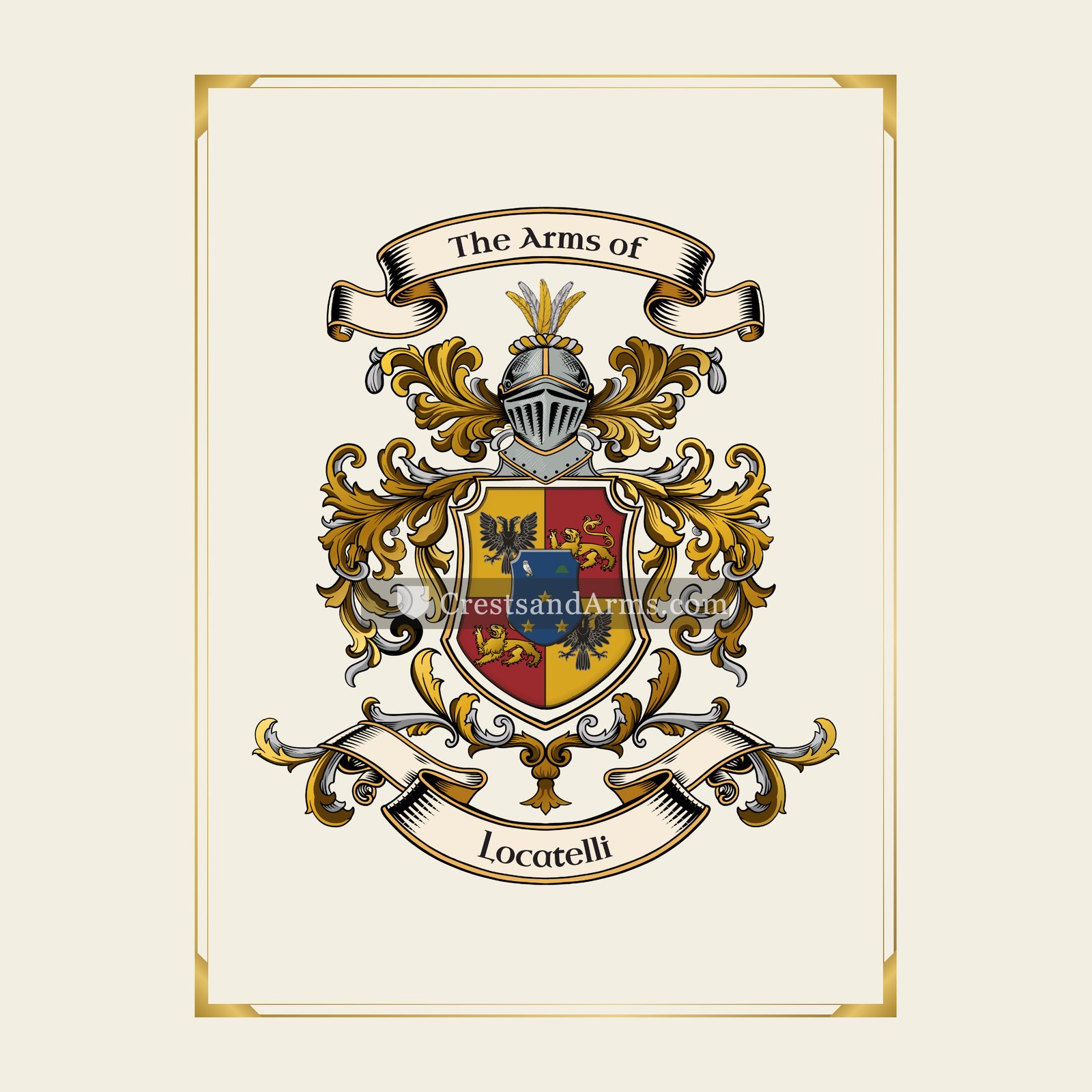 With gold border