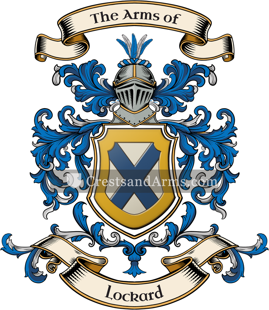 The Lockard coat of arms, drawn from the recorded blazon