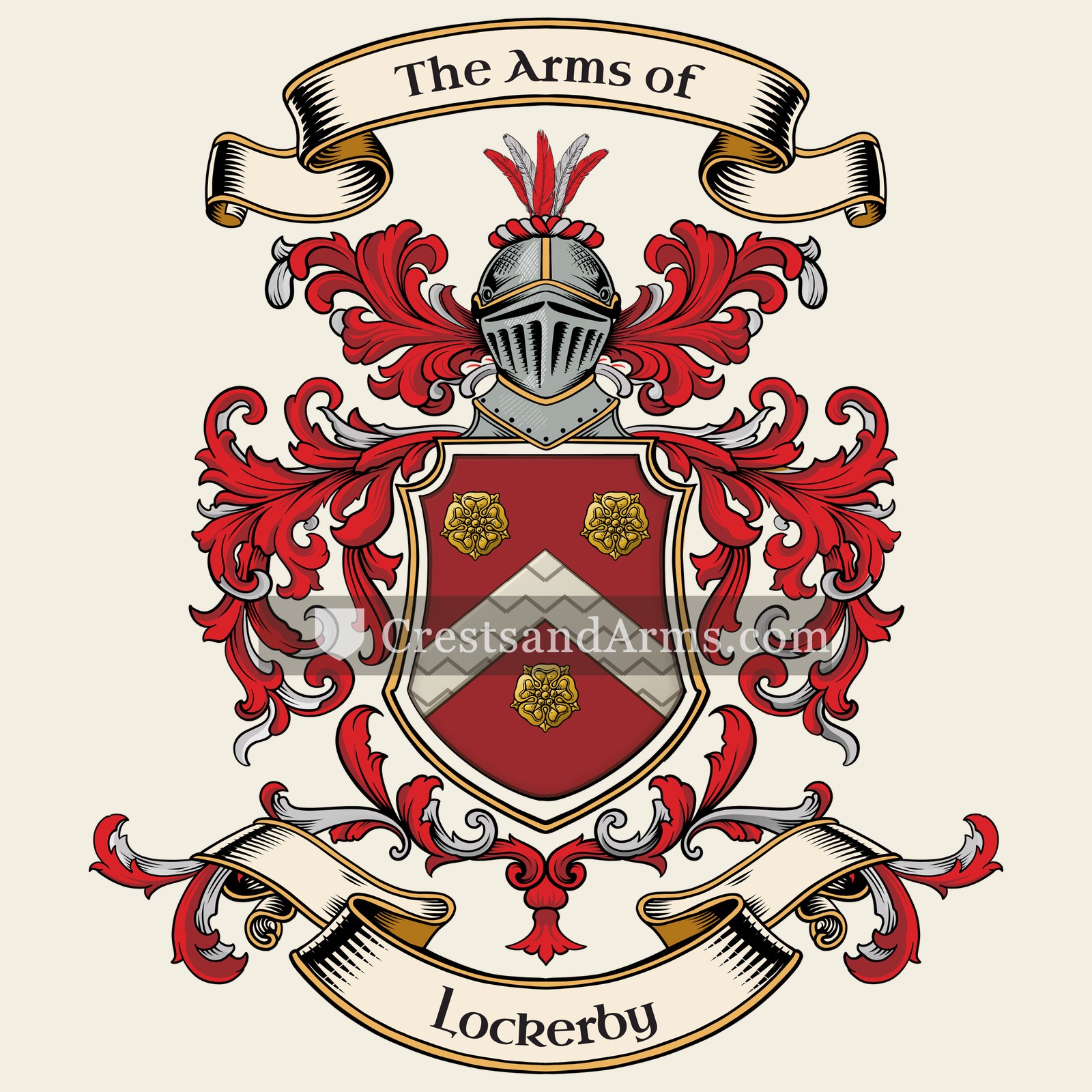 The Lockerby coat of arms, drawn from the recorded blazon