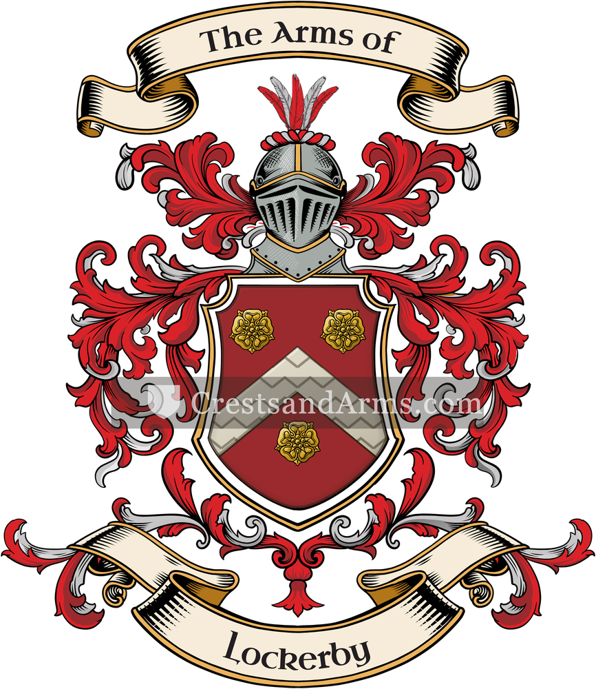 The Lockerby coat of arms, drawn from the recorded blazon