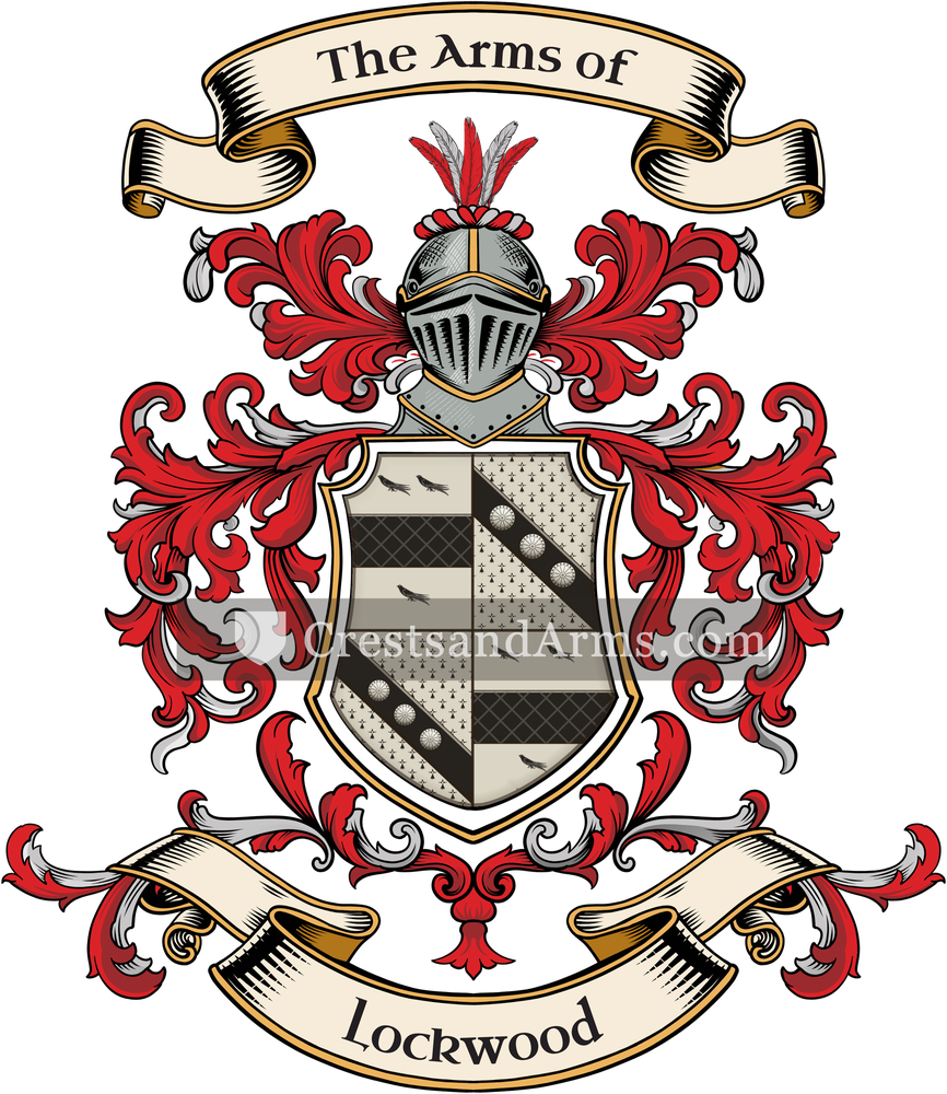 The Lockwood coat of arms, drawn from the recorded blazon