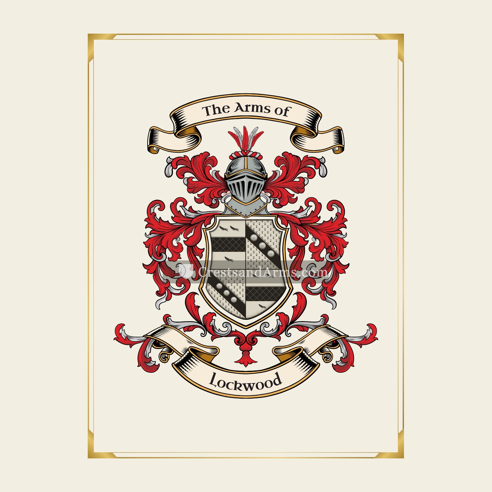 With gold border