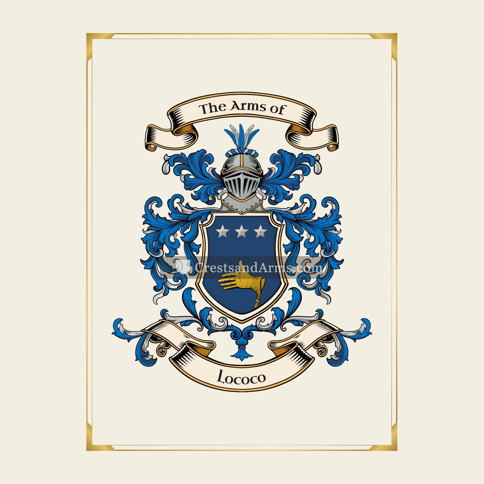 With gold border