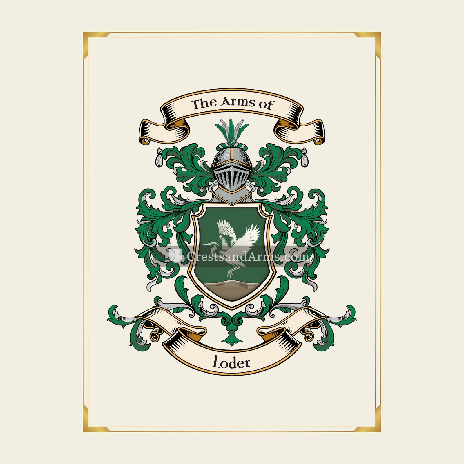 With gold border