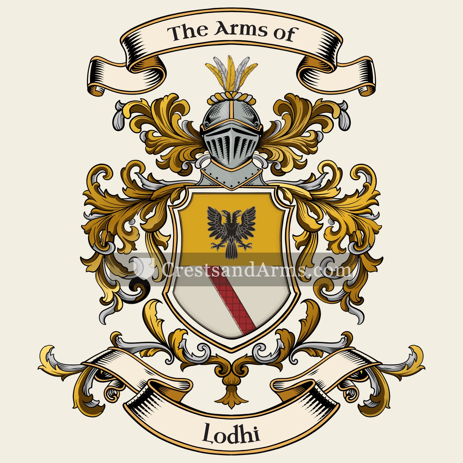 The Lodhi coat of arms, drawn from the recorded blazon