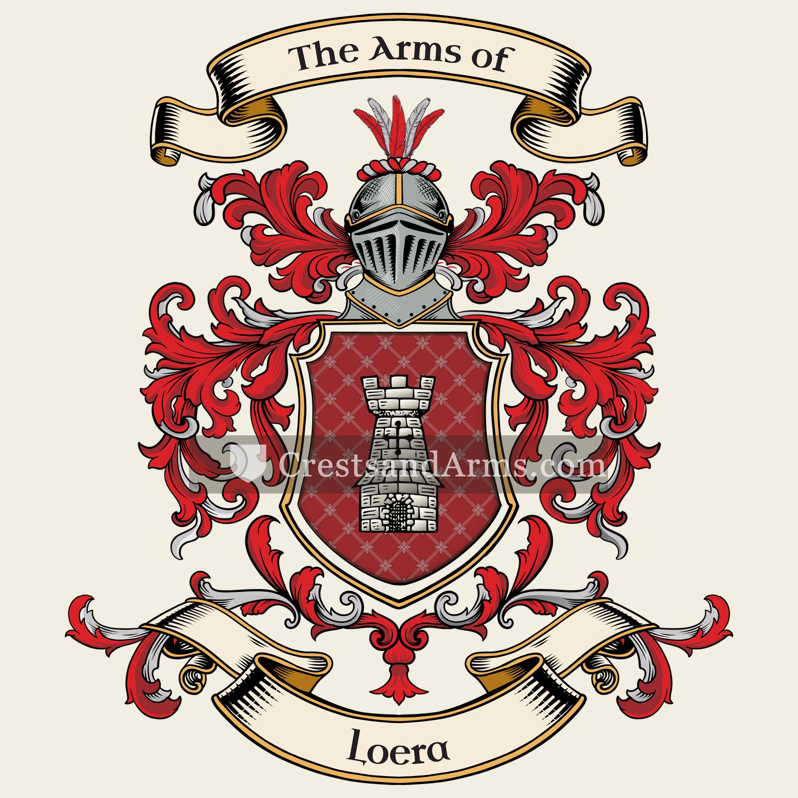 The Loera coat of arms, drawn from the recorded blazon