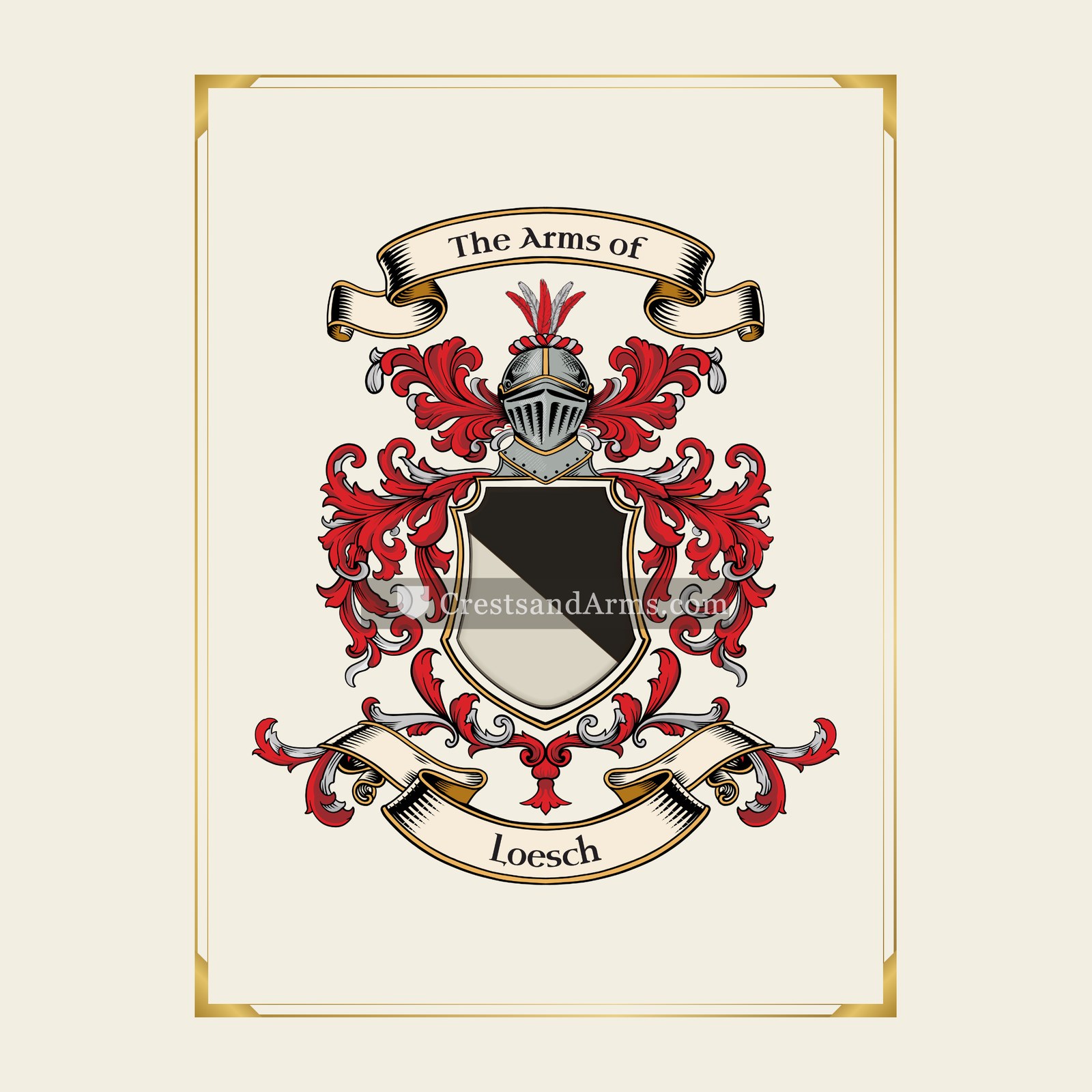 With gold border