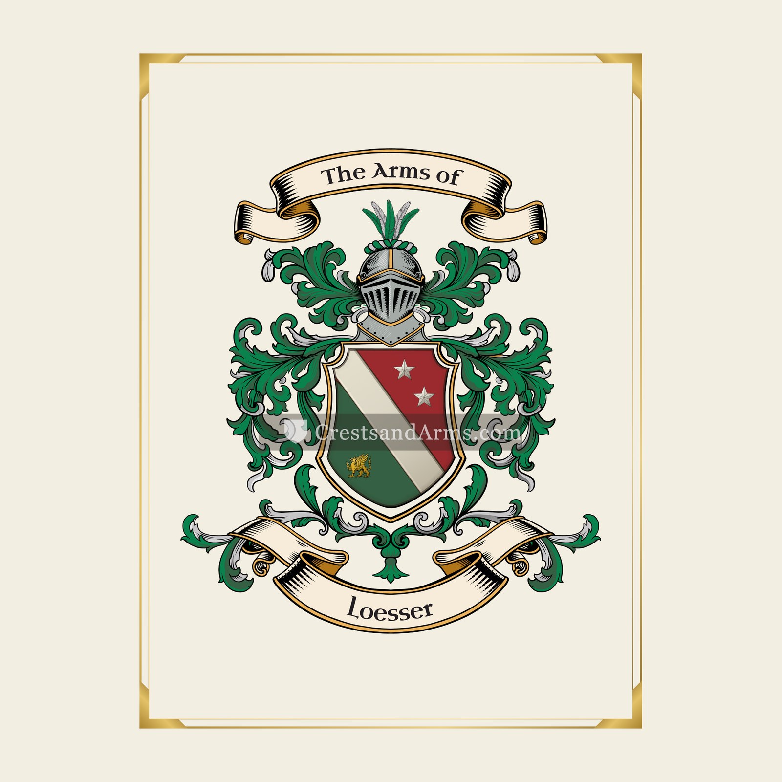 With gold border