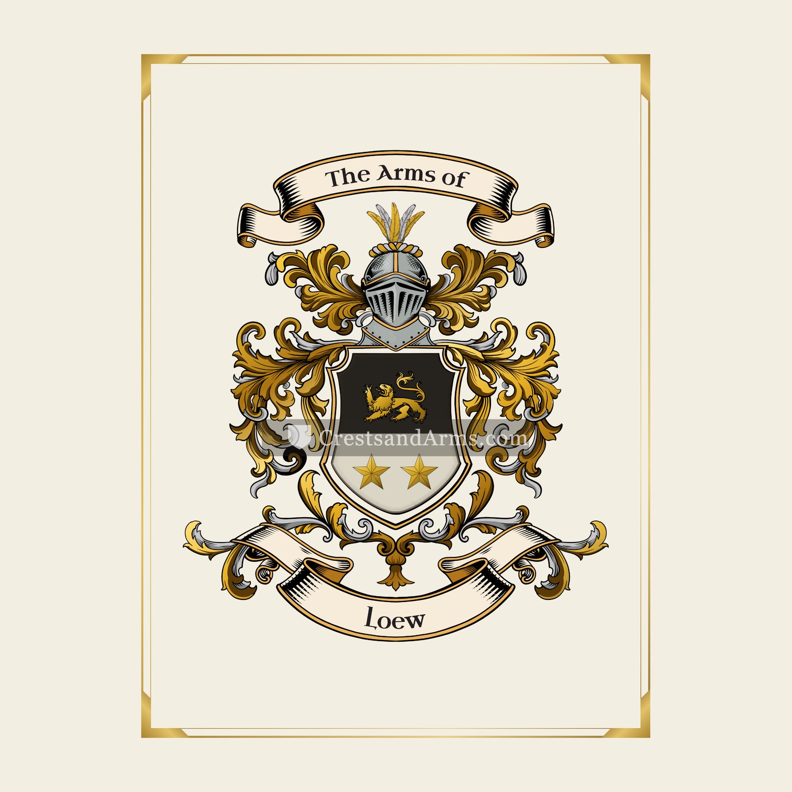 With gold border