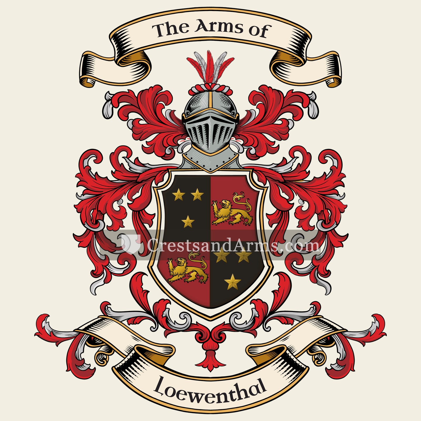 The Loewenthal coat of arms, drawn from the recorded blazon