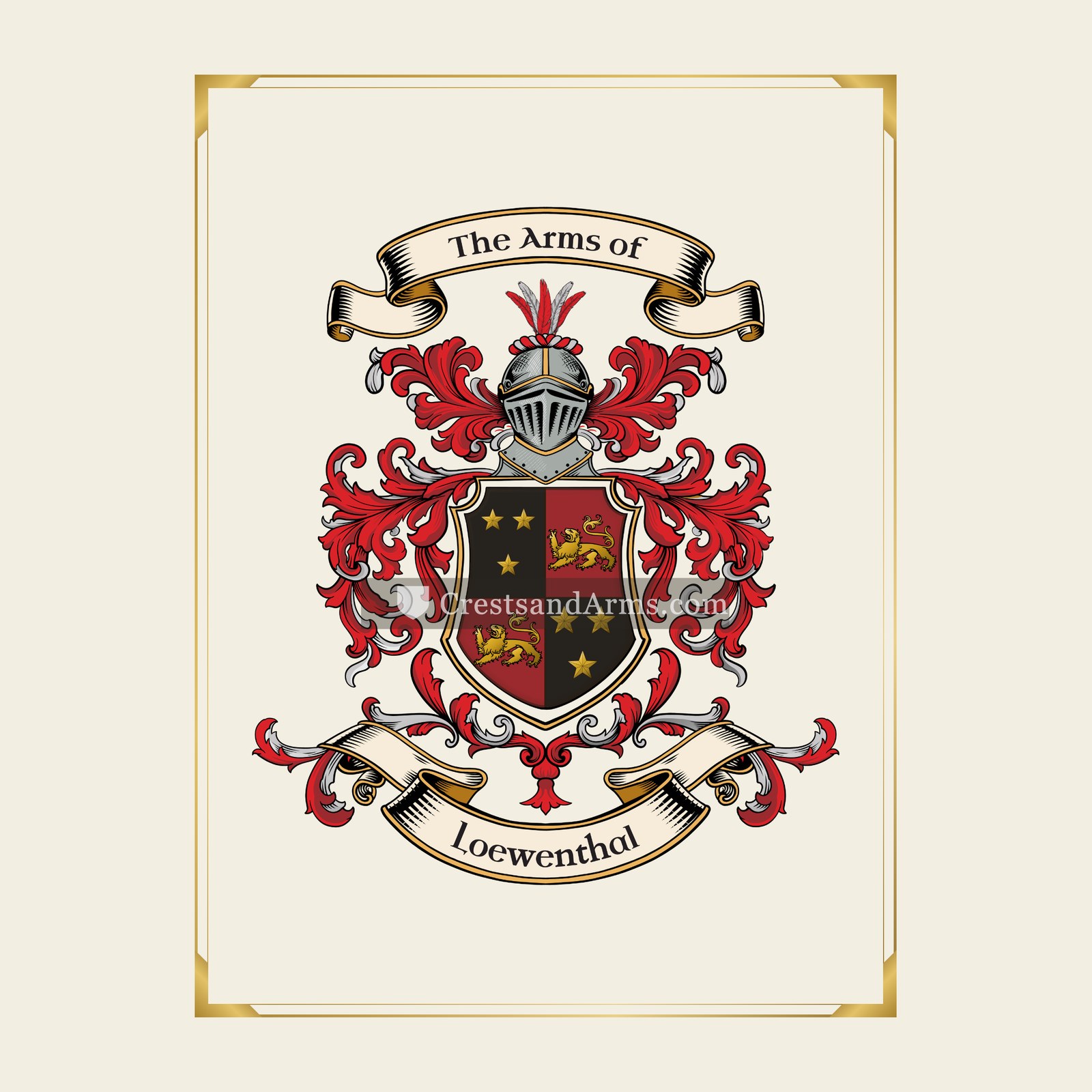 With gold border