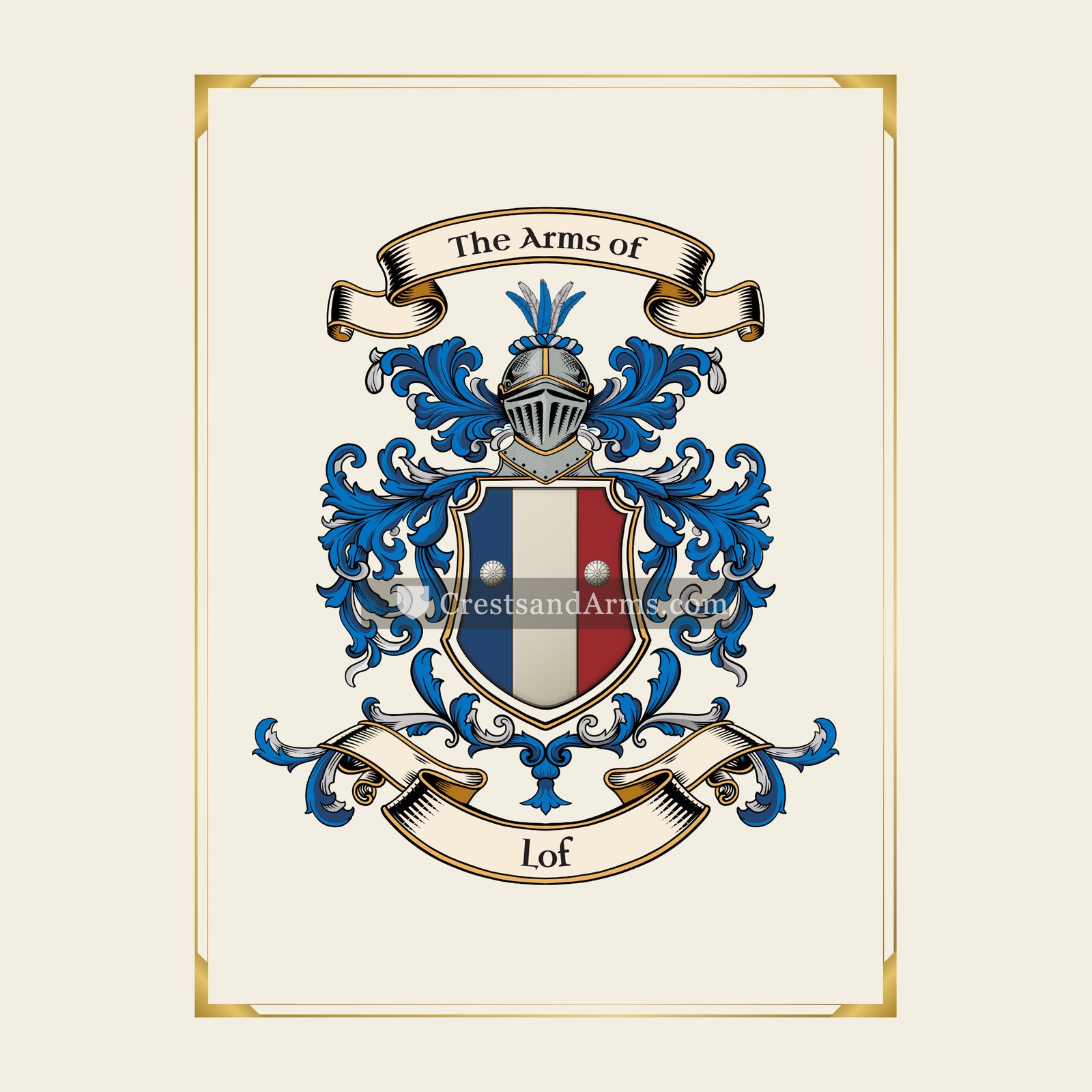 With gold border