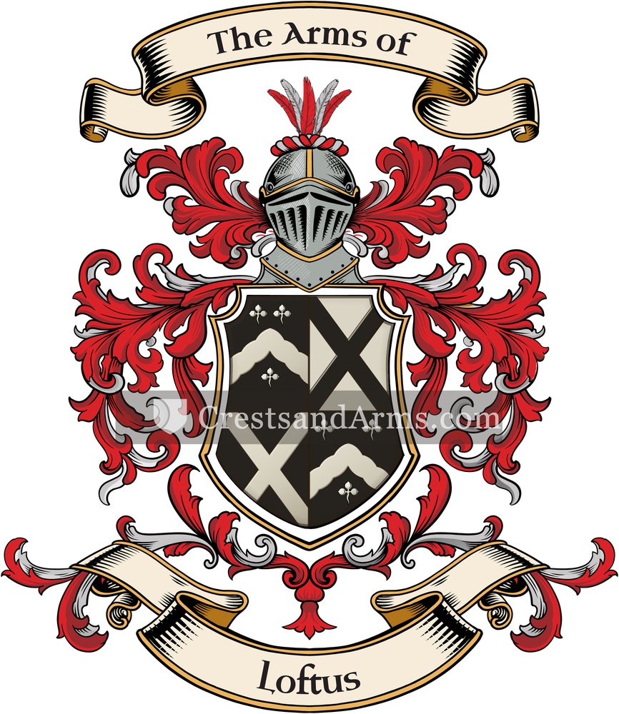 The Loftus coat of arms, drawn from the recorded blazon
