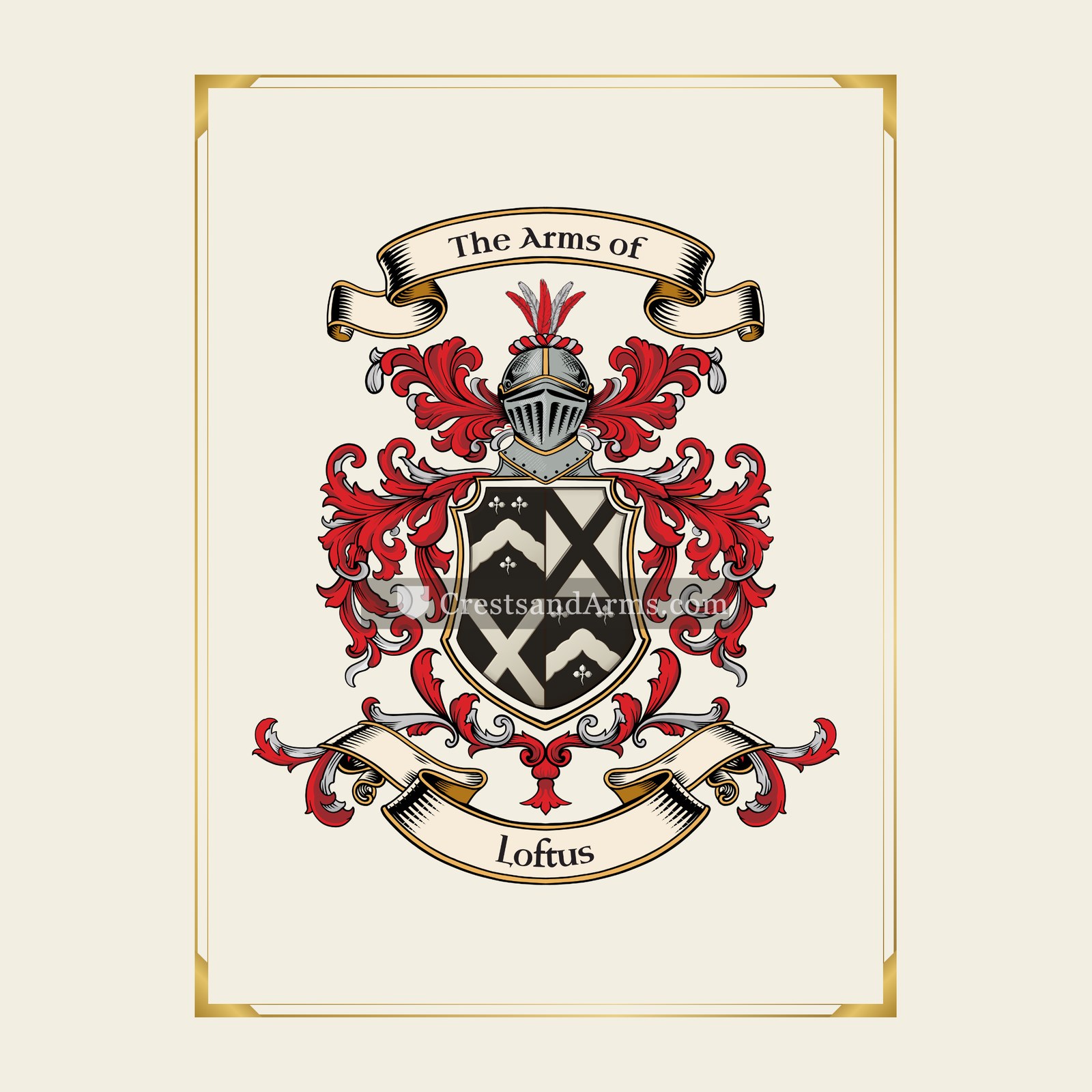 With gold border
