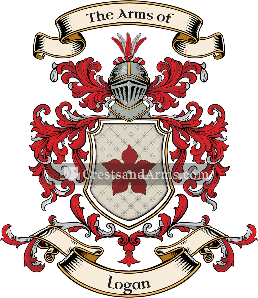 The Logan coat of arms, drawn from the recorded blazon