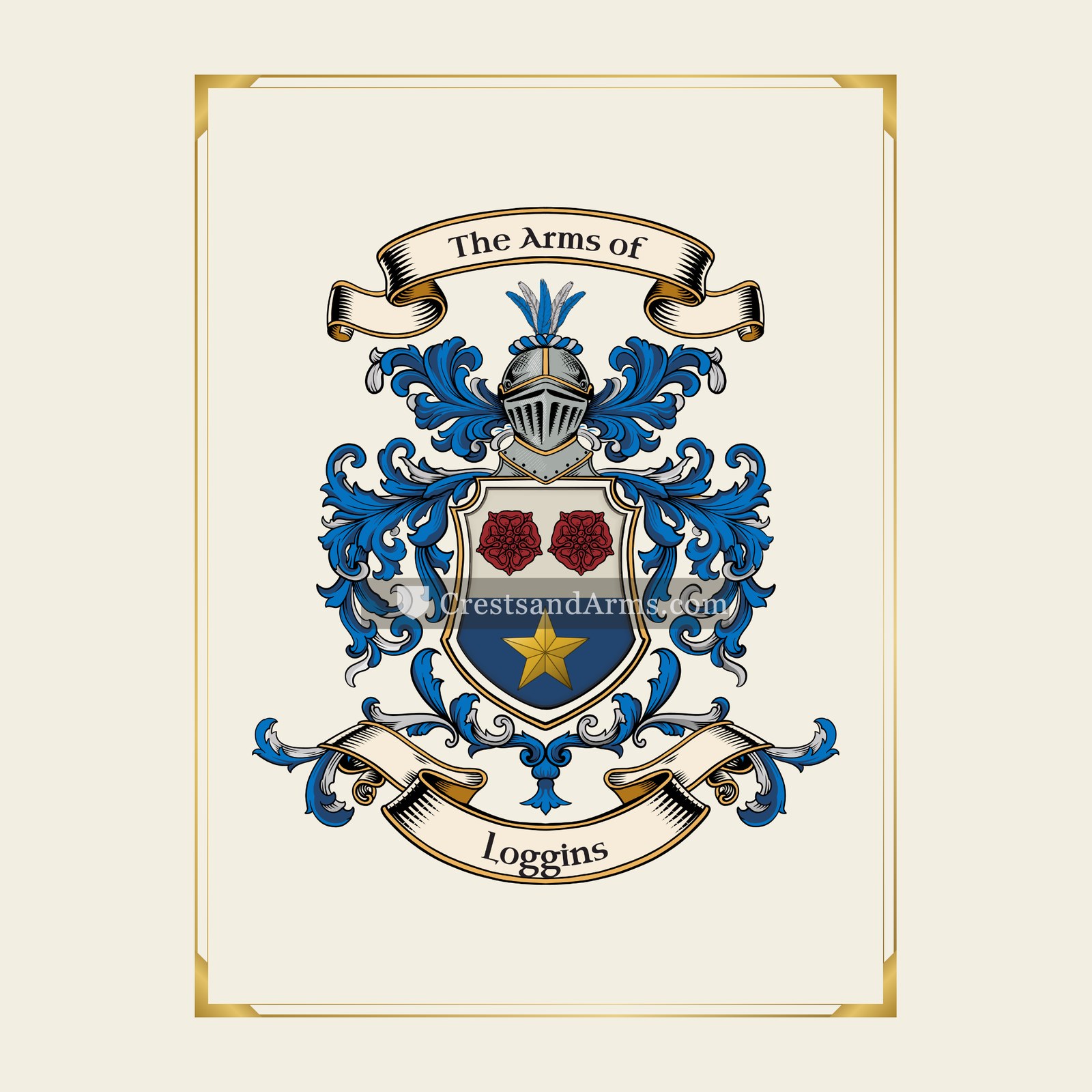 With gold border