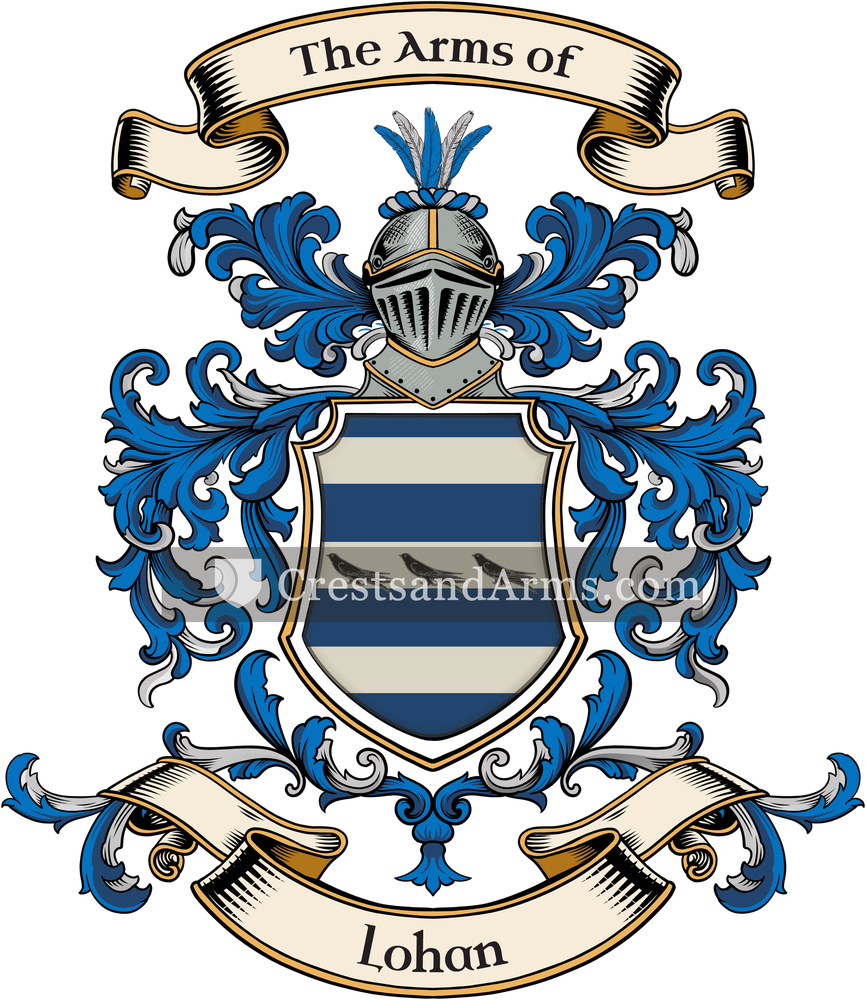 The Lohan coat of arms, drawn from the recorded blazon