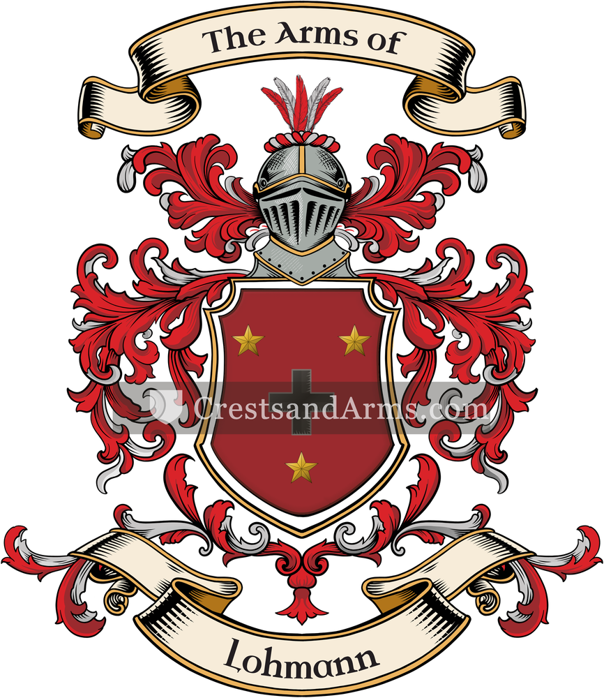 The Lohmann coat of arms, drawn from the recorded blazon