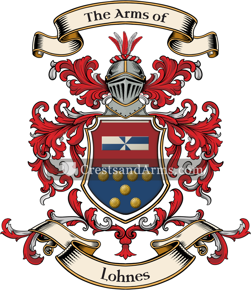 The Lohnes coat of arms, drawn from the recorded blazon