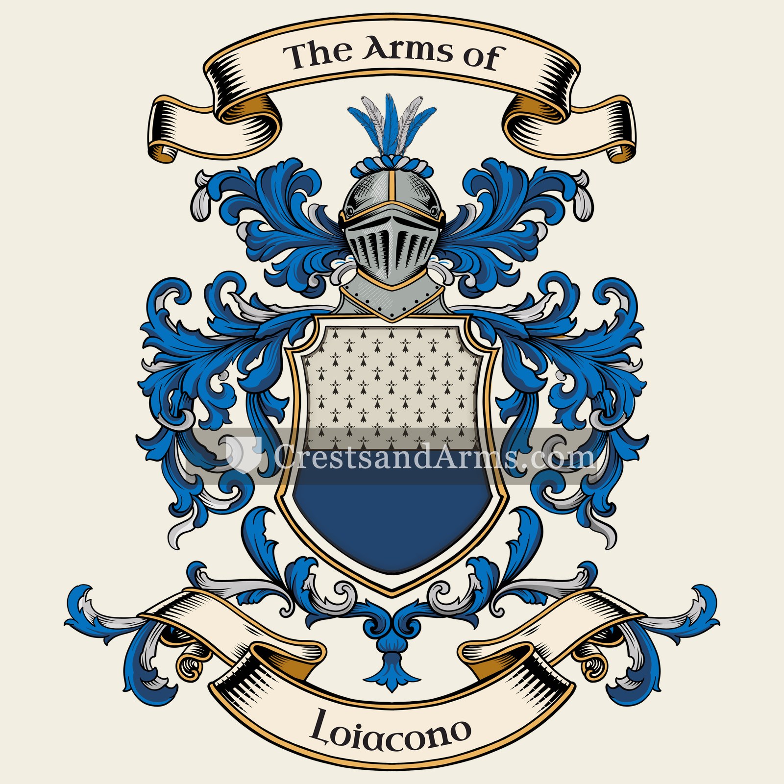 The Loiacono coat of arms, drawn from the recorded blazon