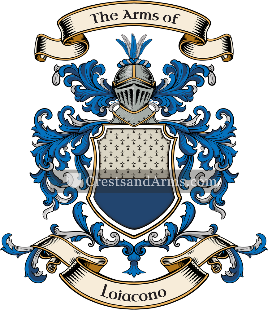 The Loiacono coat of arms, drawn from the recorded blazon