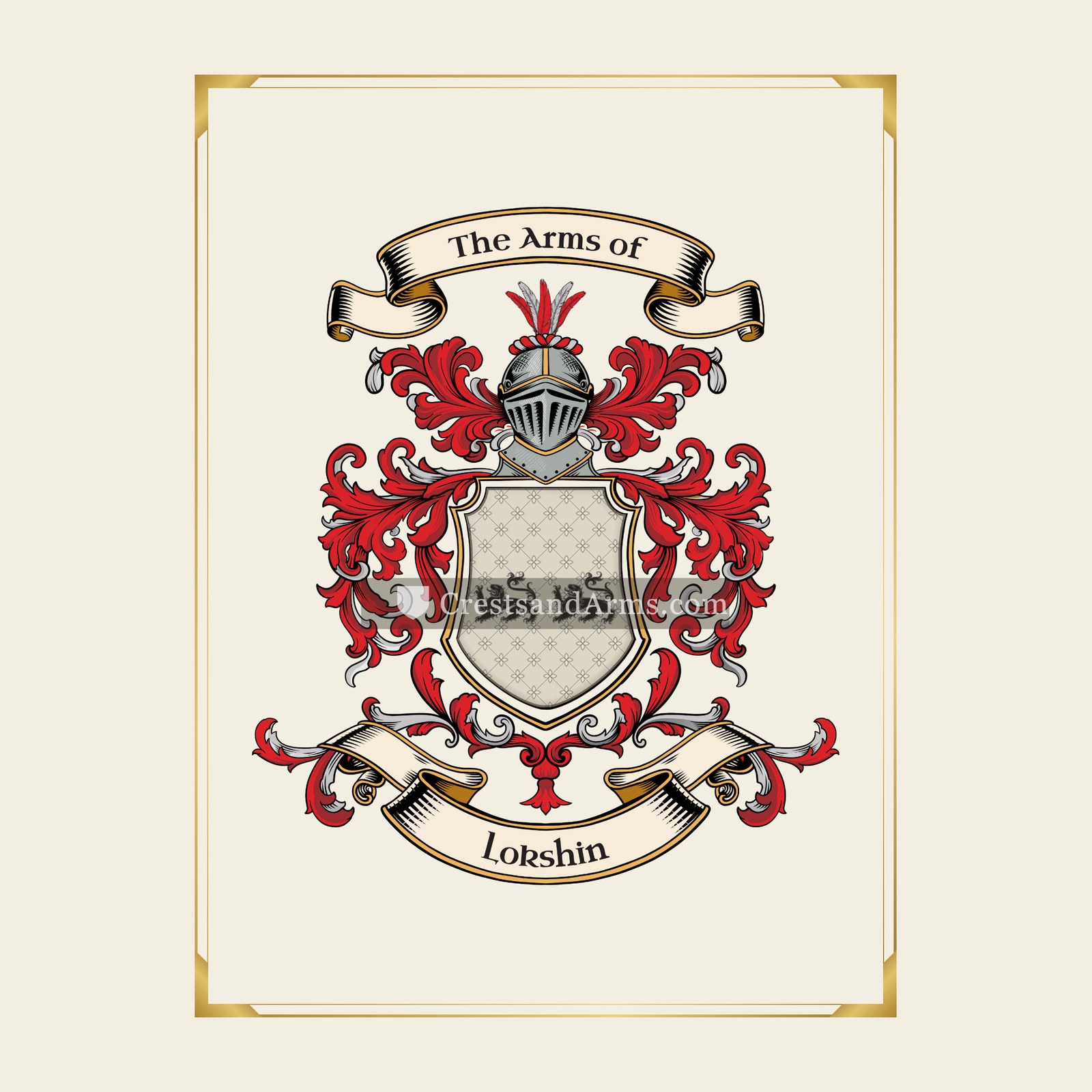 With gold border