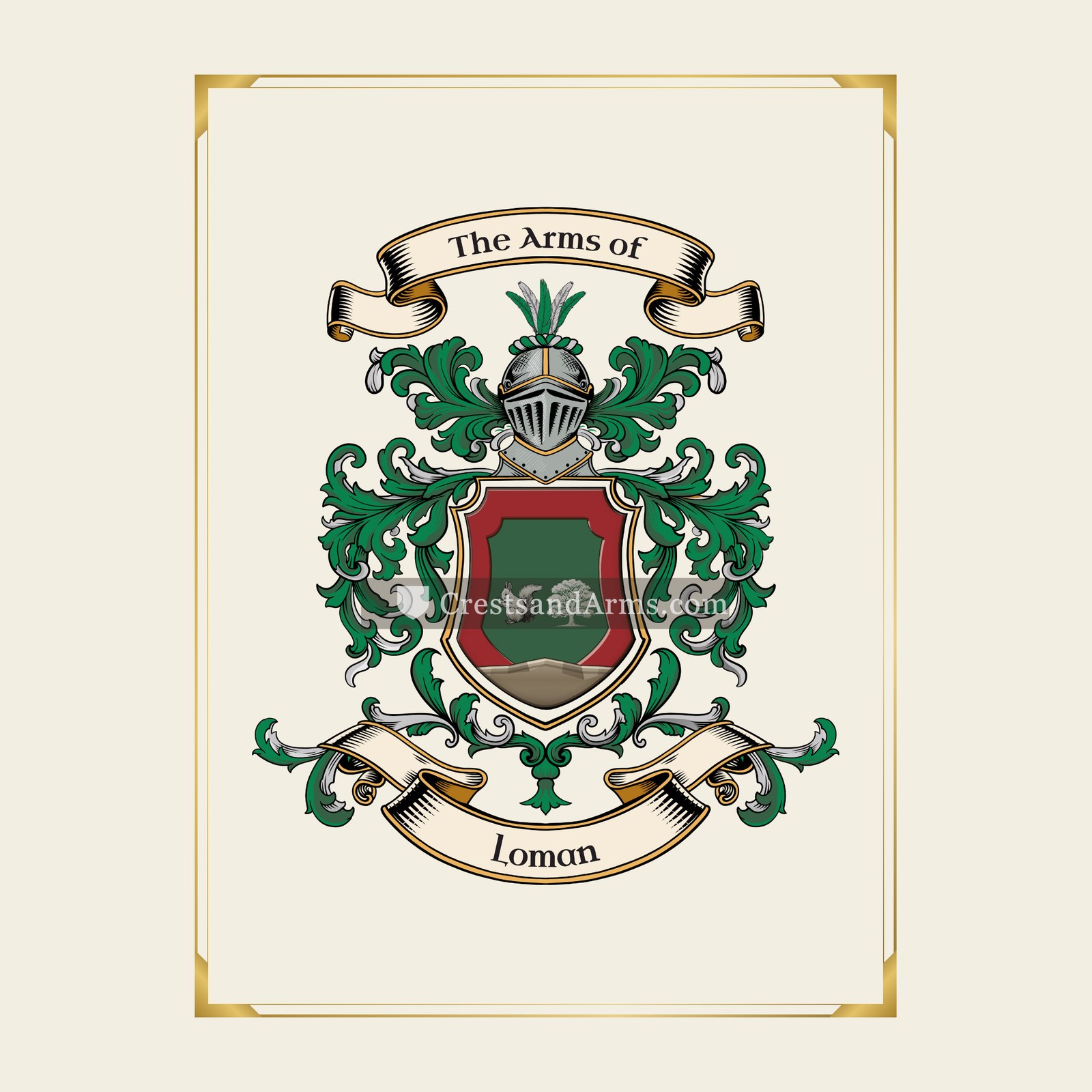 With gold border