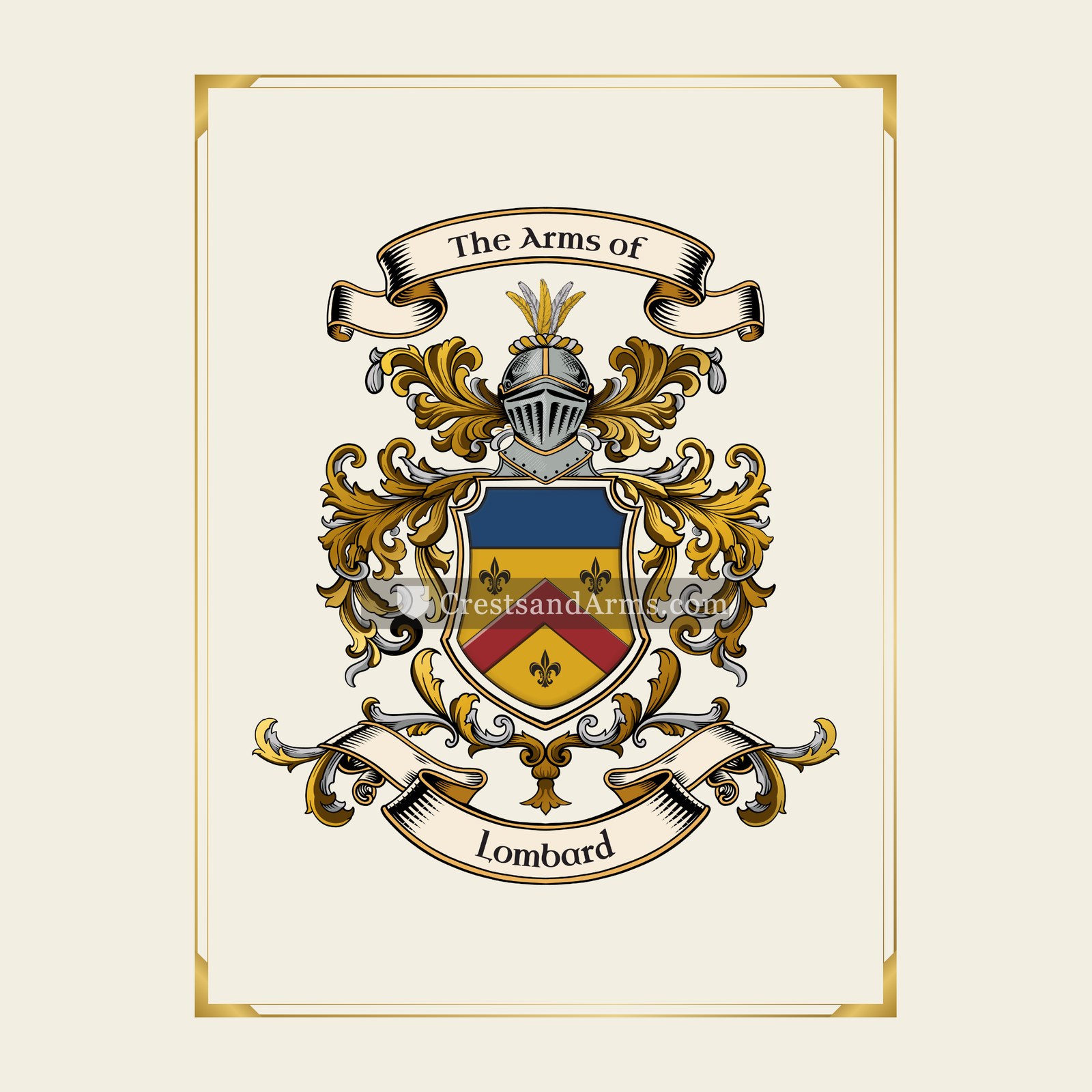 With gold border