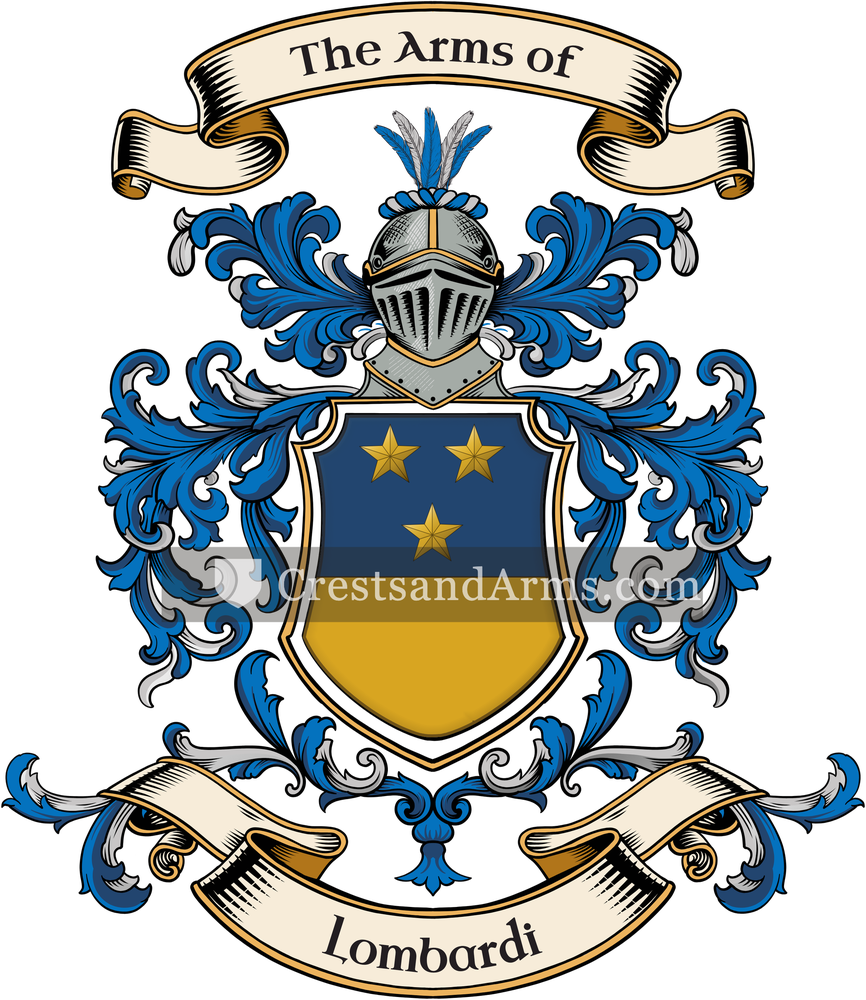 The Lombardi coat of arms, drawn from the recorded blazon