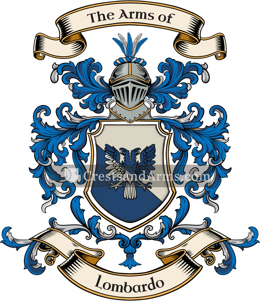 The Lombardo coat of arms, drawn from the recorded blazon