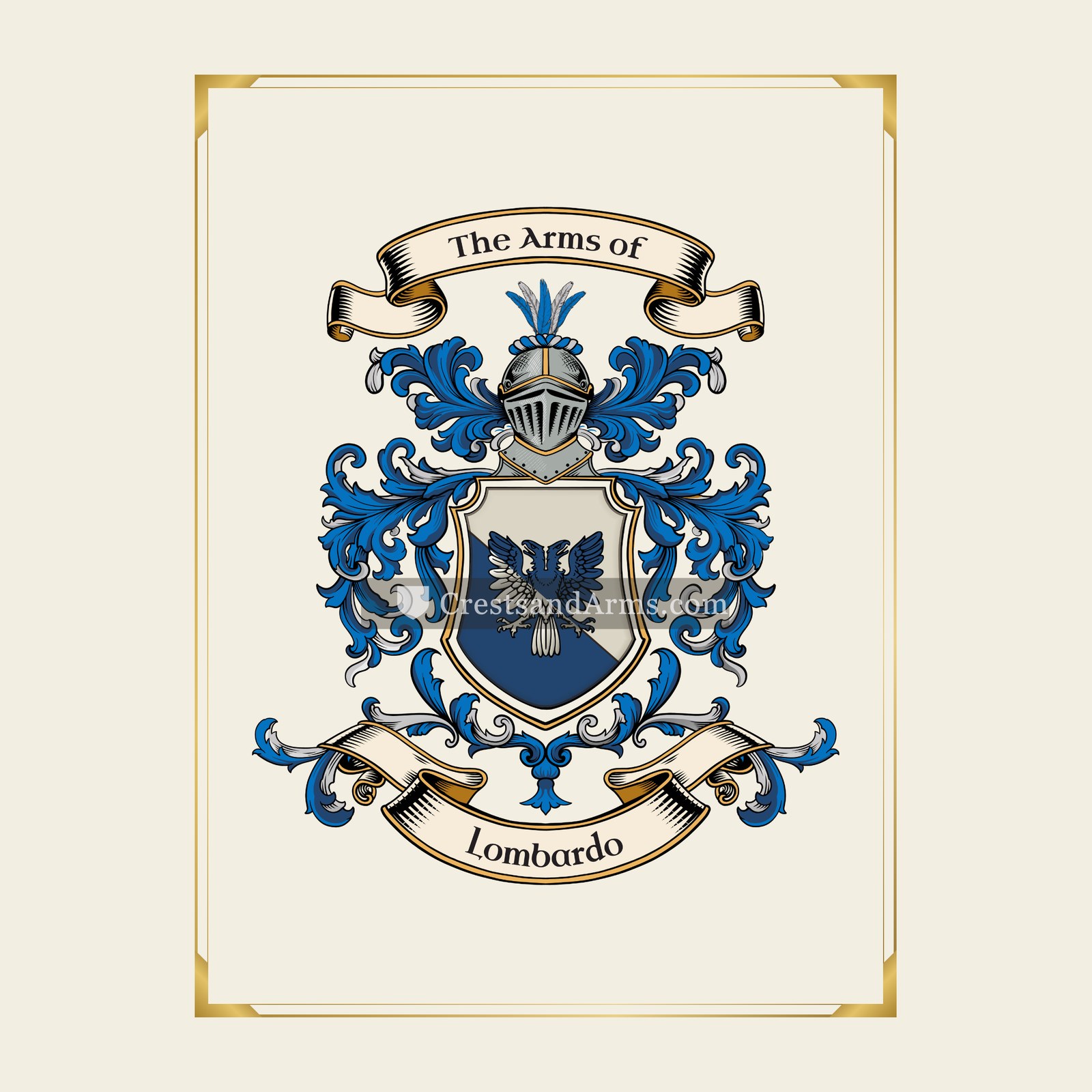 With gold border