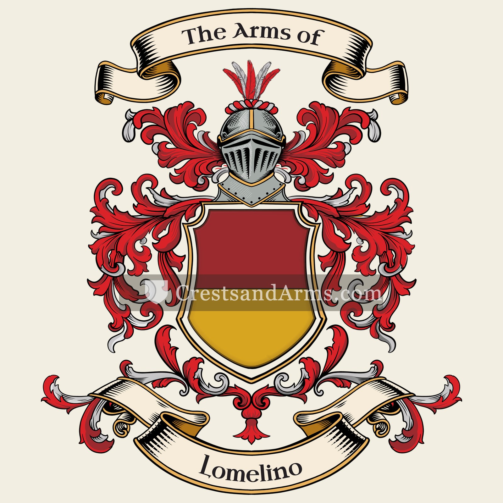 The Lomelino coat of arms, drawn from the recorded blazon