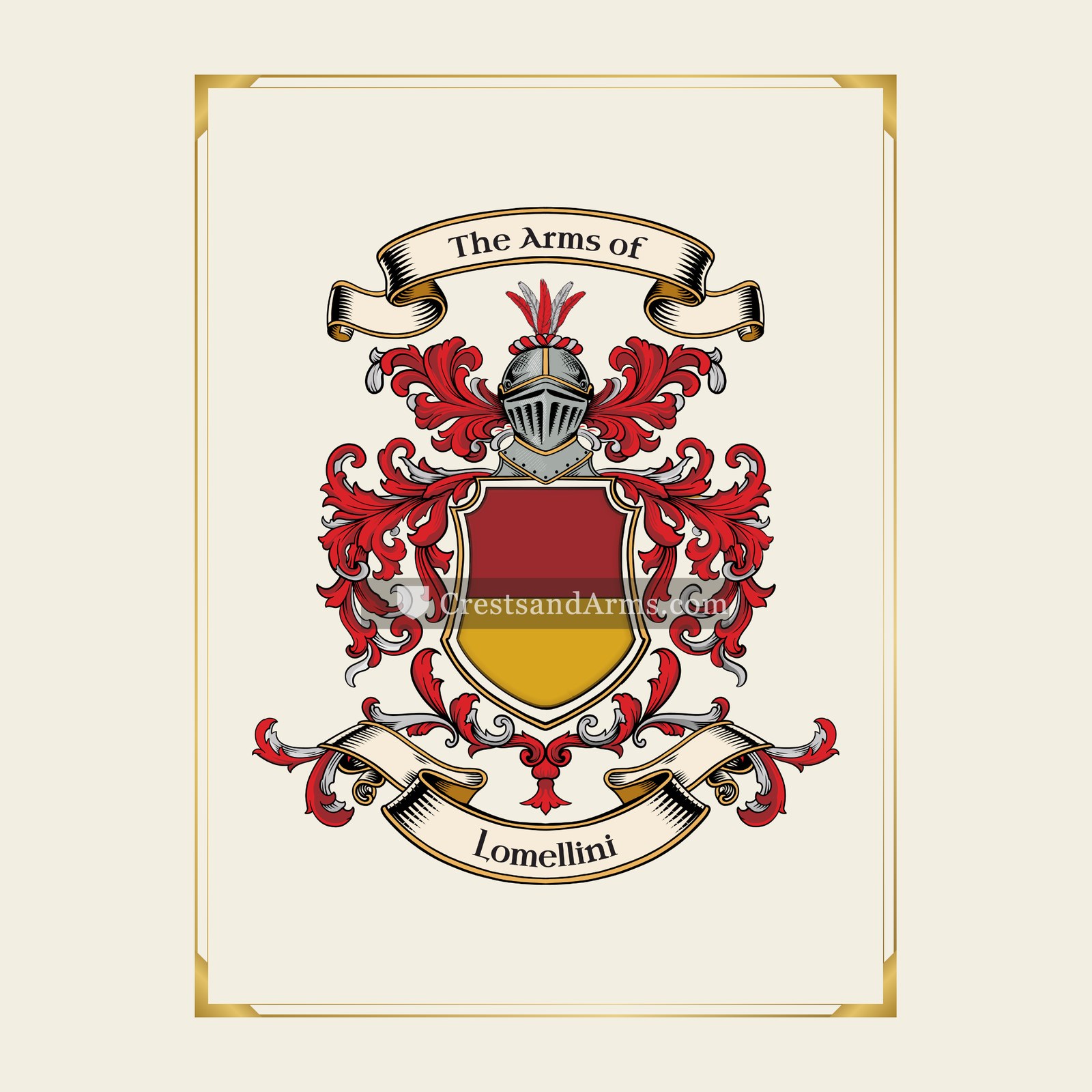 With gold border