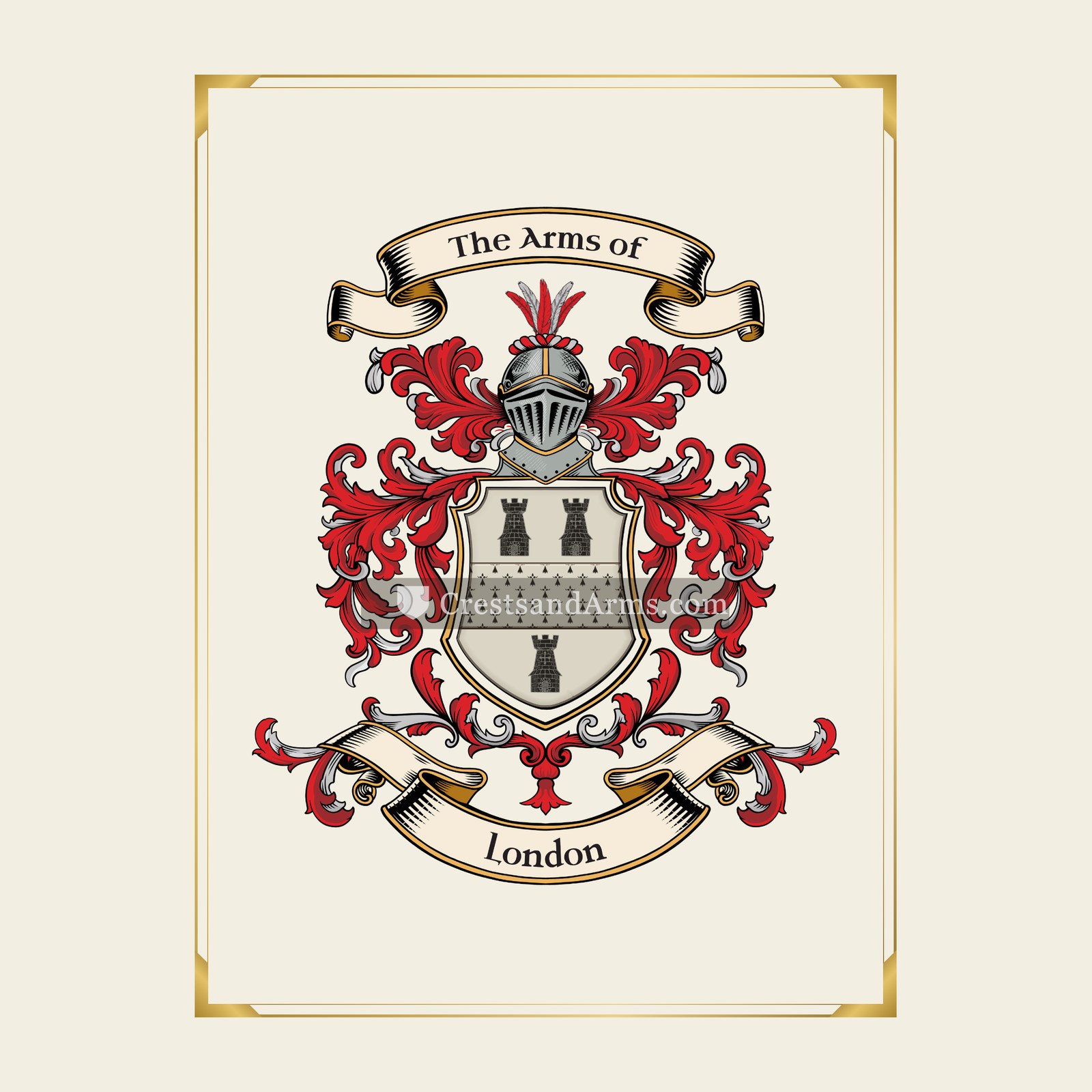 With gold border