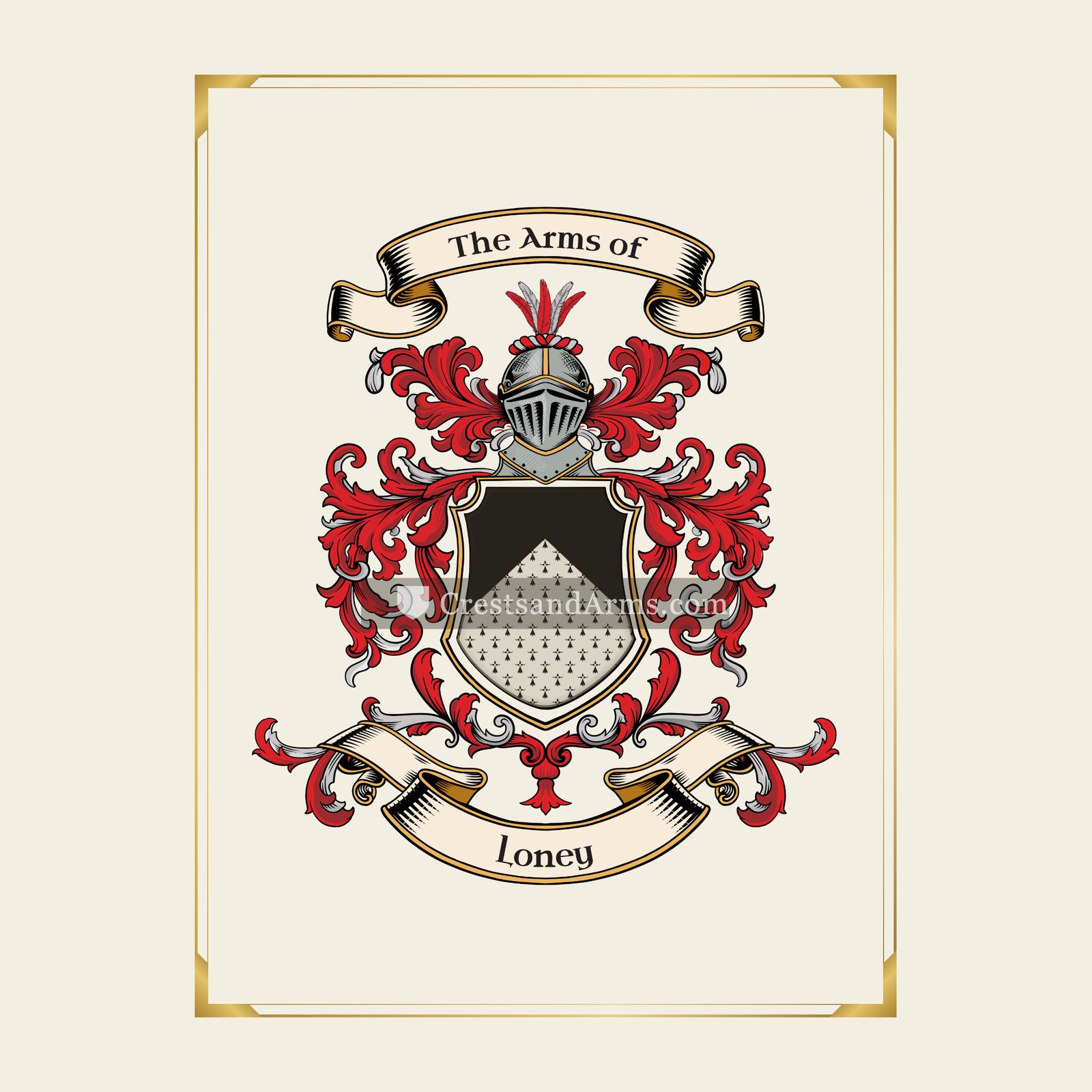 With gold border