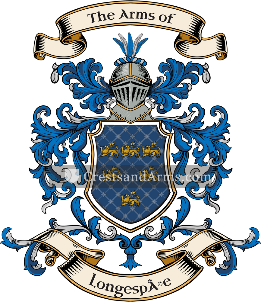 The Longespée coat of arms, drawn from the recorded blazon