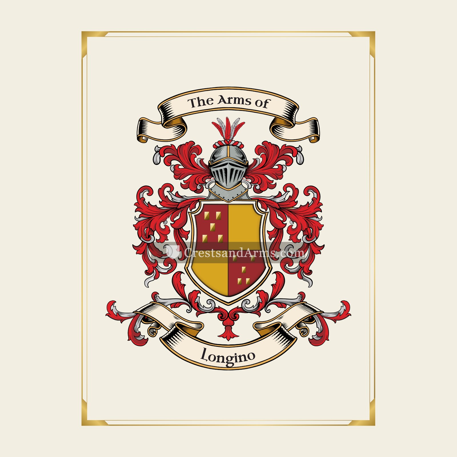 With gold border