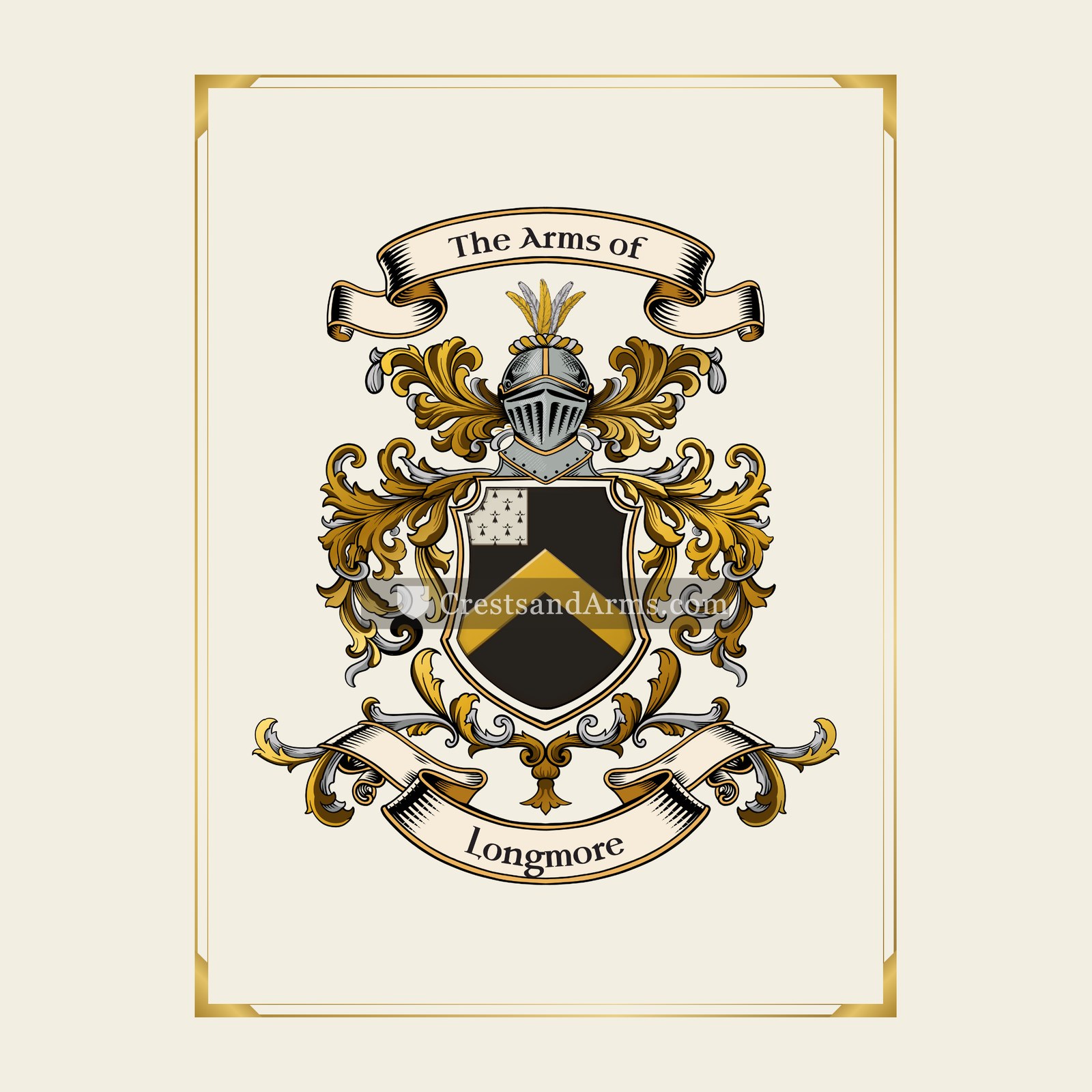 With gold border