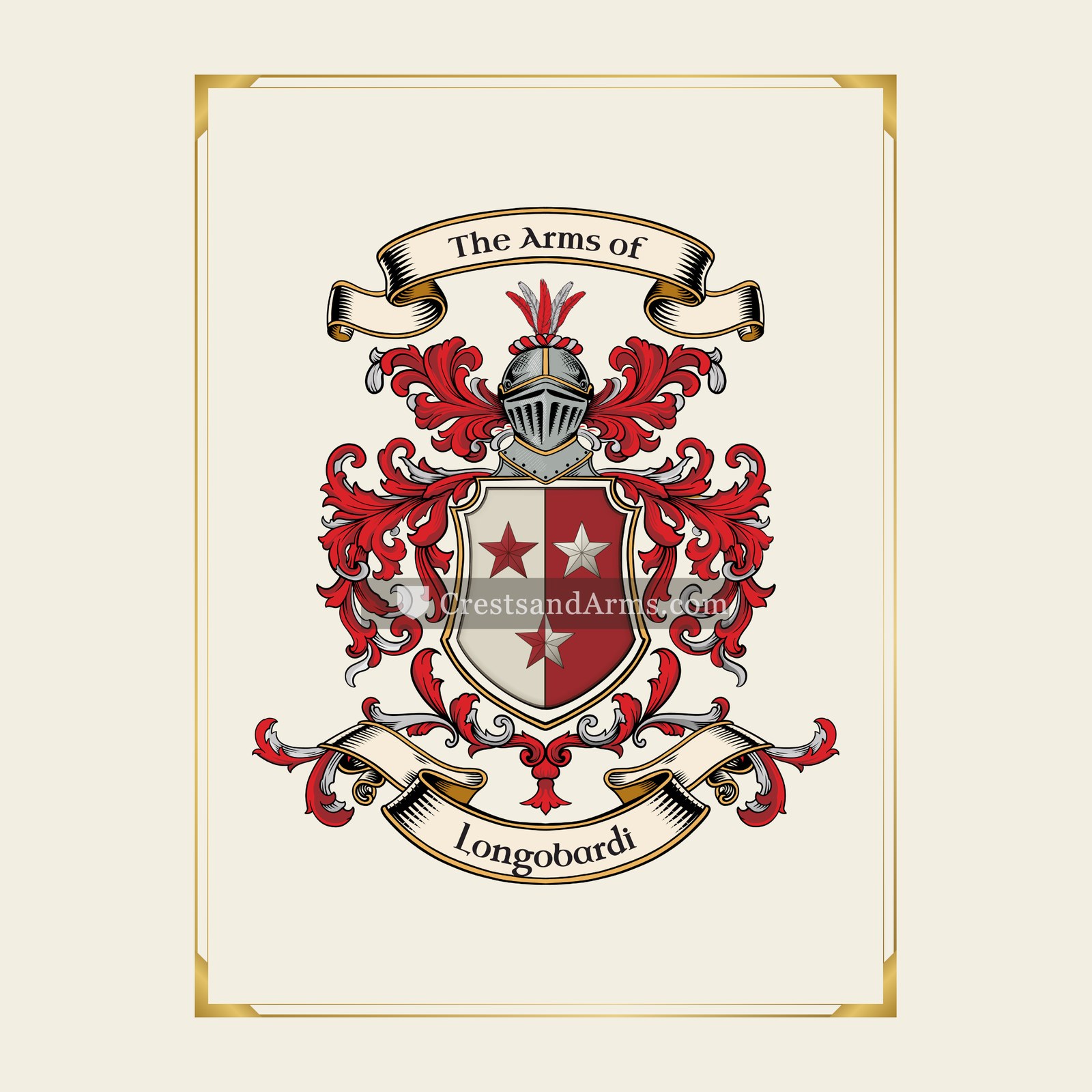 With gold border