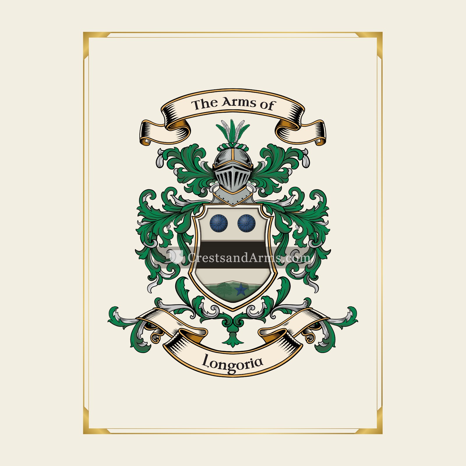 With gold border