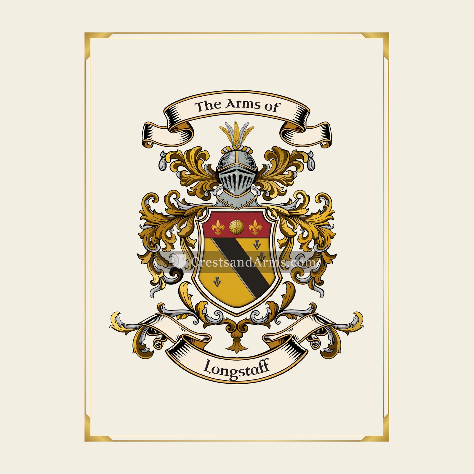 With gold border