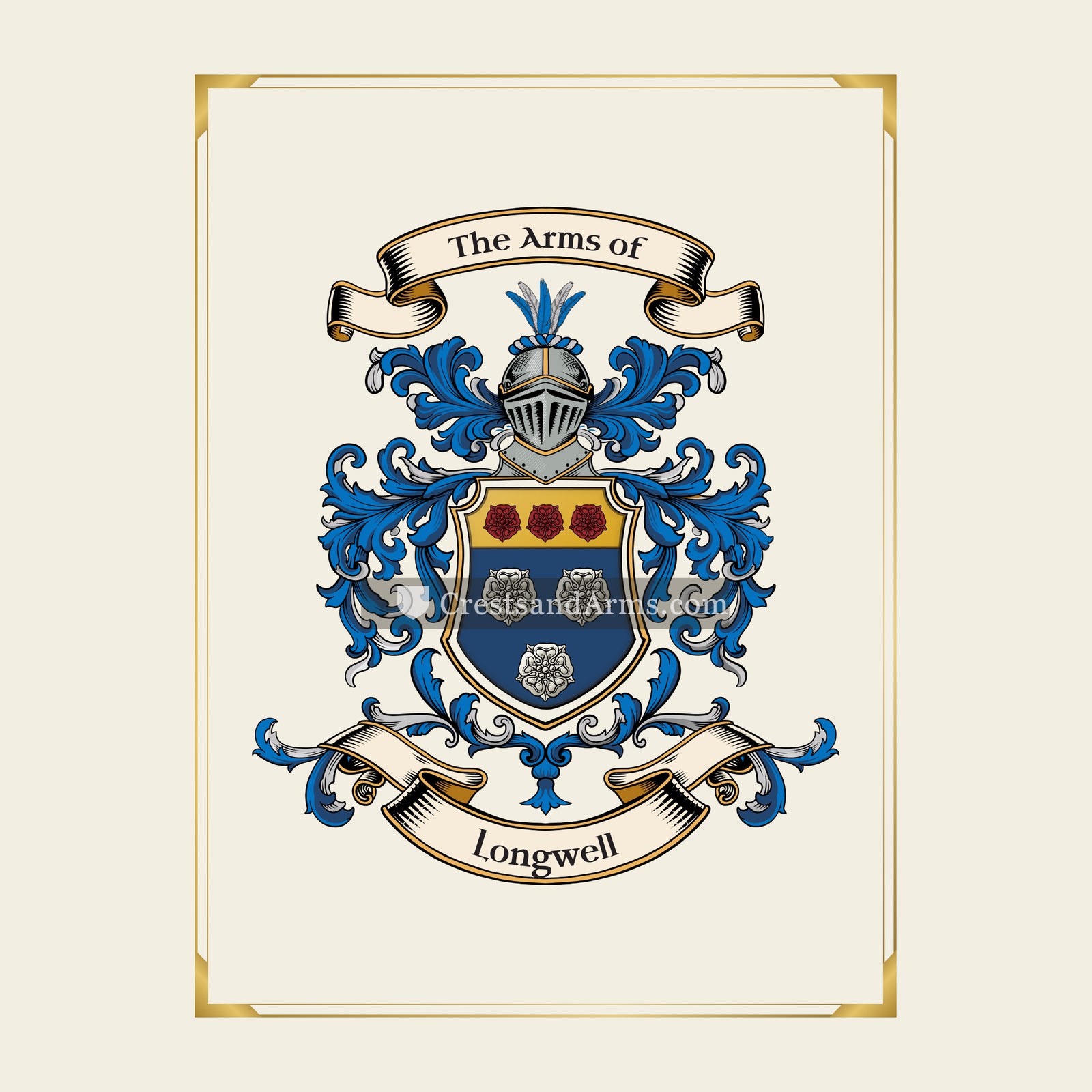 With gold border