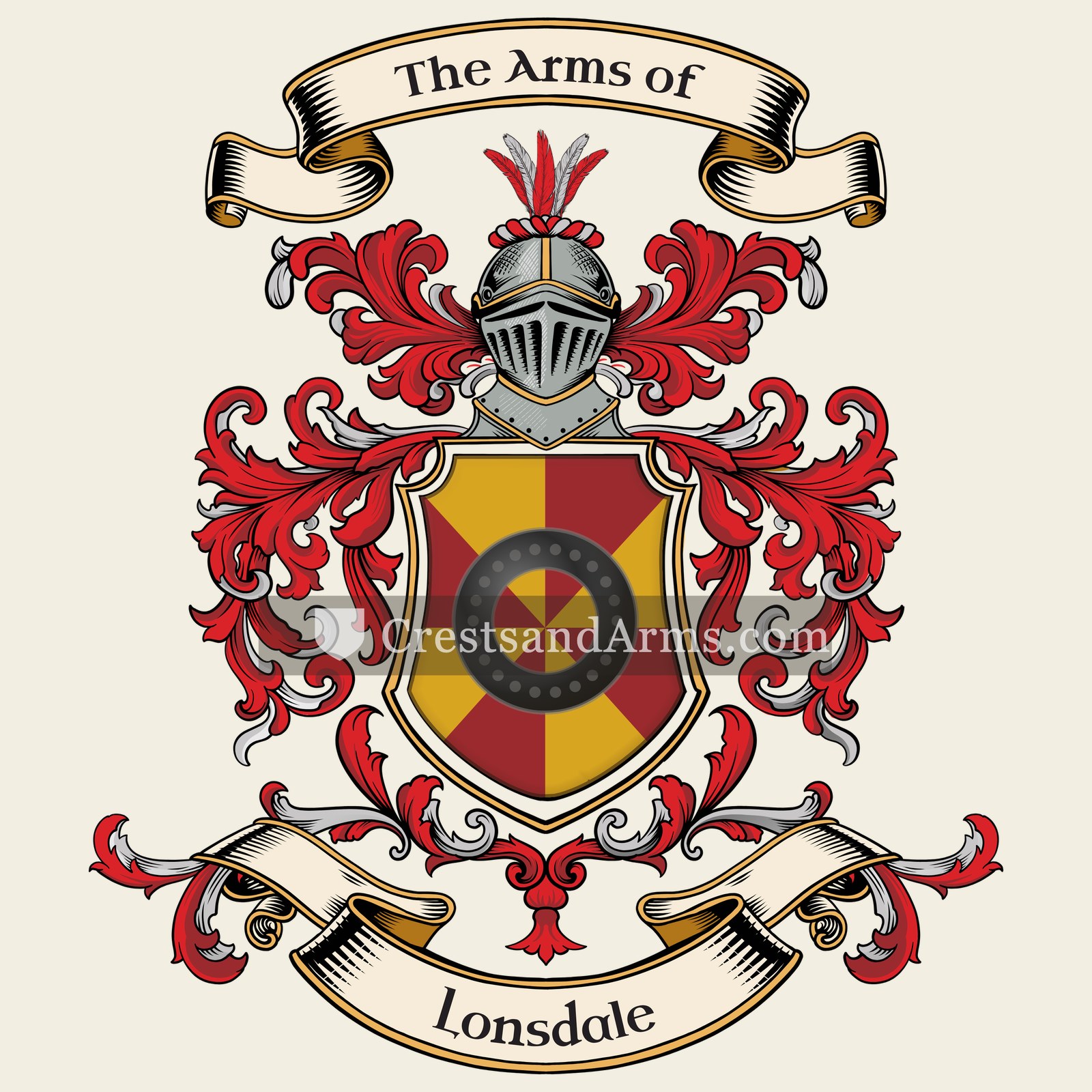 The Lonsdale coat of arms, drawn from the recorded blazon