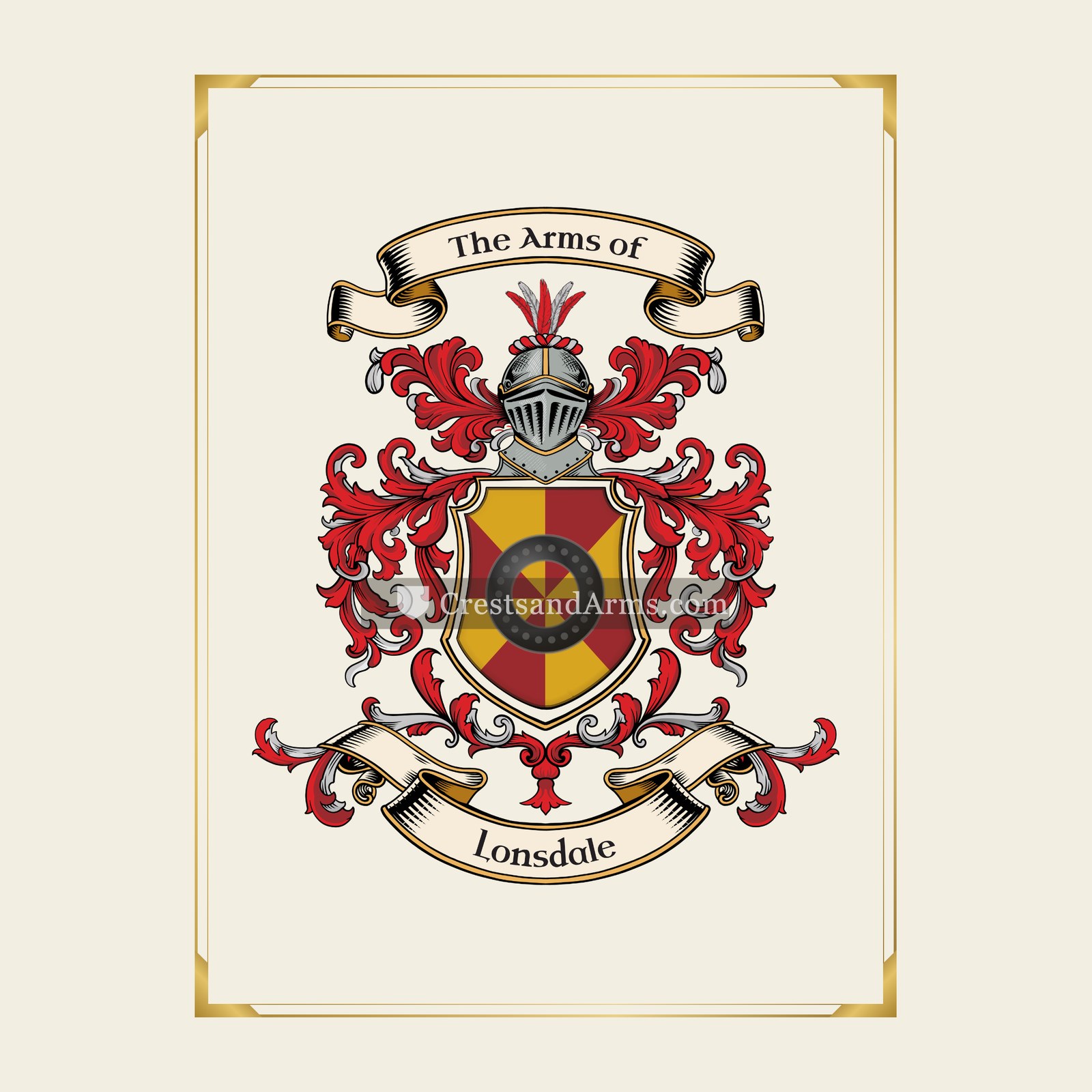 With gold border