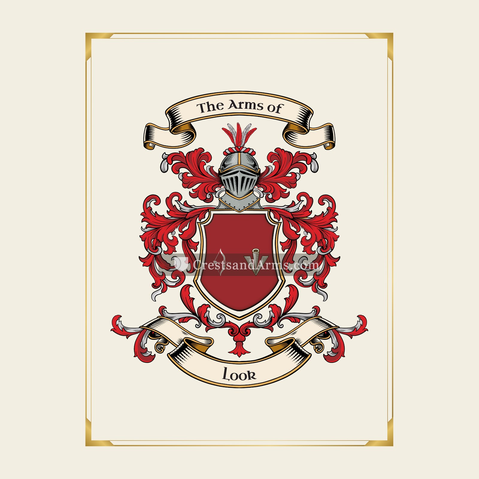 With gold border