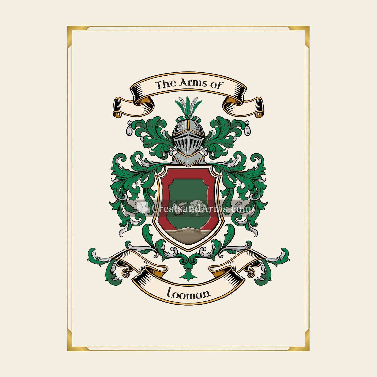 With gold border